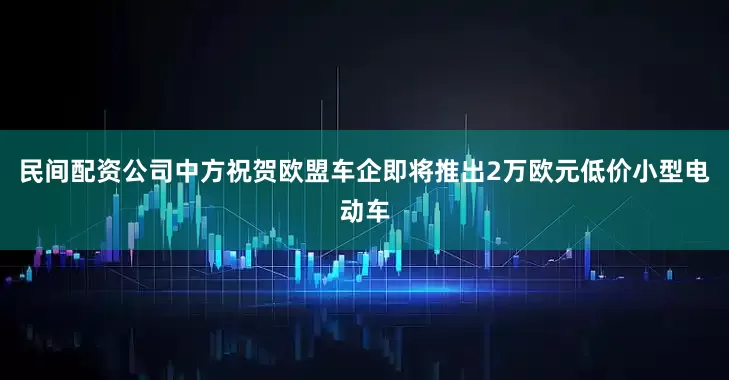 民间配资公司中方祝贺欧盟车企即将推出2万欧元低价小型电动车